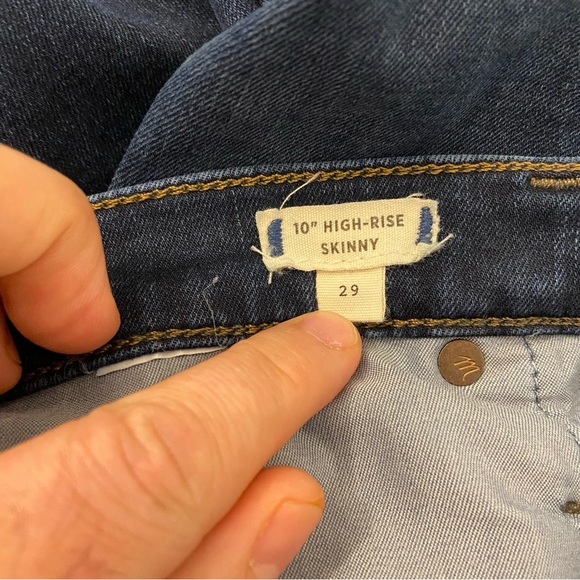 Madewell Dark Wash 10” High Rise Skinny Denim Blue Jeans Women’s 29x28 - Picture 5 of 15